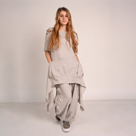 Gray Natural Tunic, Linen Tunic, Linen Clothing, Summer