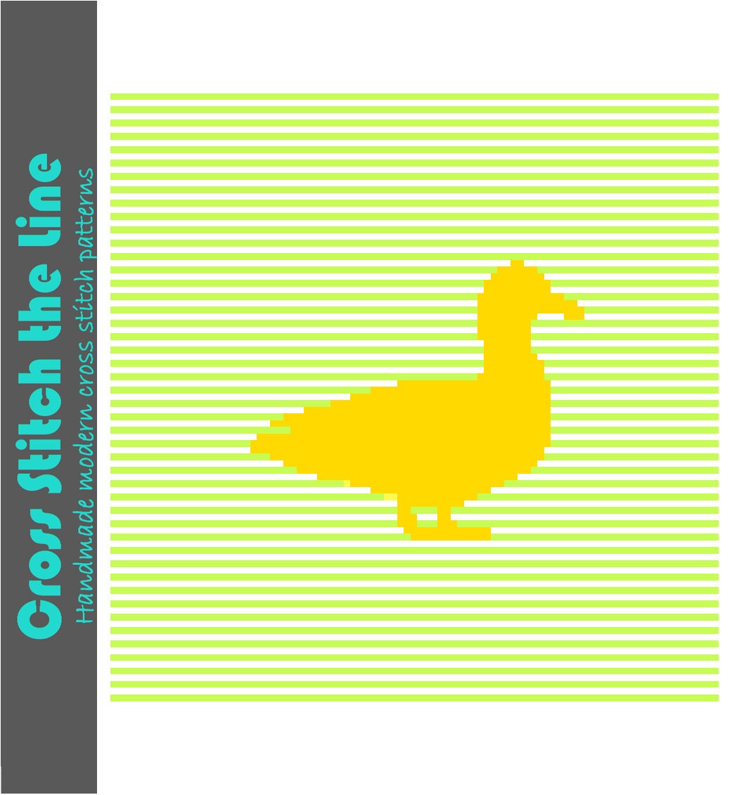 Minimalist Duck Cross Stitch Pattern Modern Animal Etsy