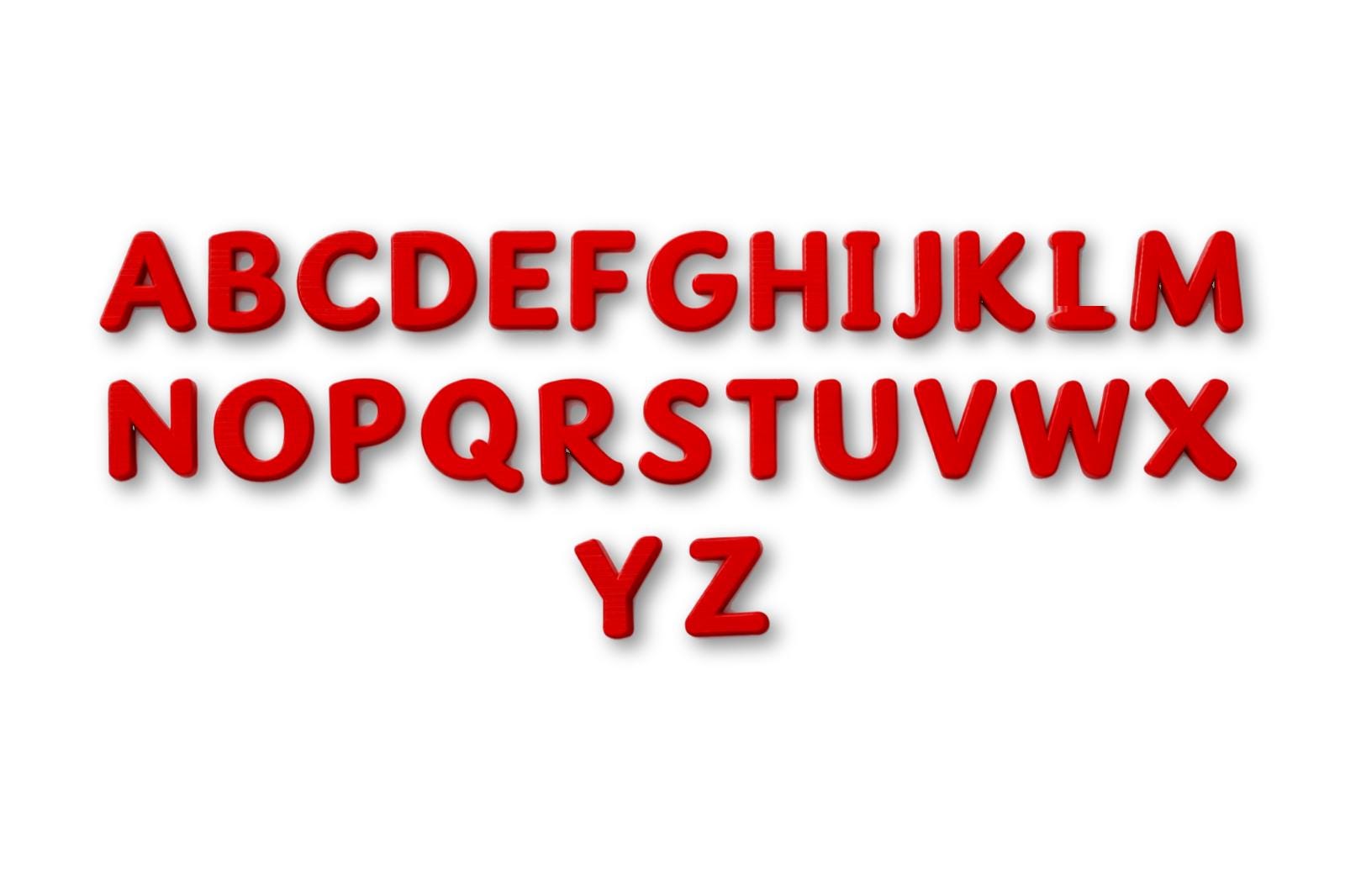 3D Printed Alphabet Set A-Z Uppercase Sassoon Primary Font School