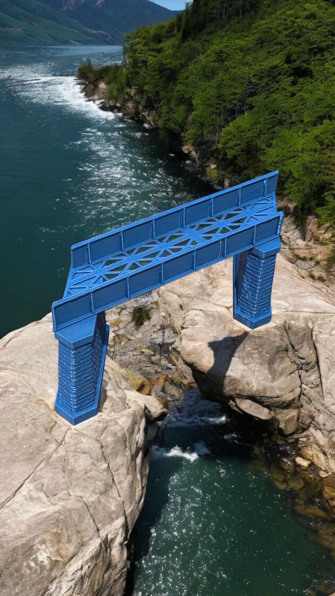 Pont Ferroviaire Gris Pour Double Voie – Échelle Z – Outland Models – Imprimé 3D, Avec 2 Piles, à Monter Soi-même