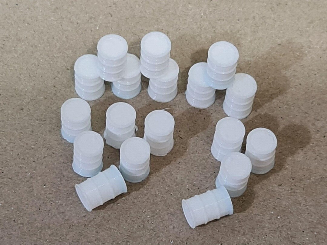 Oil Drum Barrels OO HO Gauge New White 1:76 Scale Models Train Railway ...