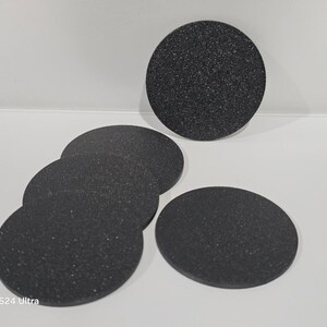 5pcs 60mm Round Small Miniature Model Bases 2mm Deep Thick Circular Base, Black