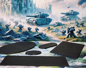 25 x 50mm Rectangle Wargaming Cavalry Bases PLA for War gaming - old world Tabletop Games