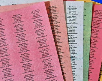 390 x Mini Retro Papers Personalised Name & Address Sticky Labels Stickers