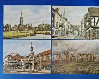 Beautiful Collection of 12 Brand New Oxford Art Postcards by Sue Firth 