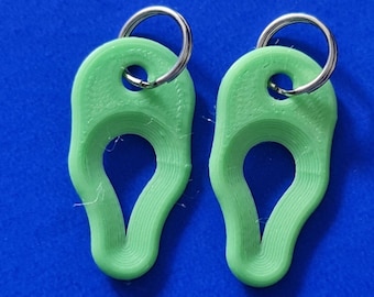 2 x Key Ring Tick Removal Tools Pastel Green PLA Plastic dog cat horse human