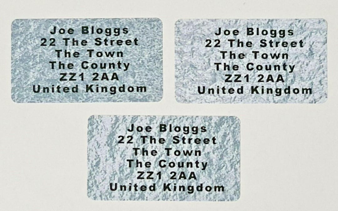 260 X Mini Silver Texture Personalised Name & Address Matte Labels ...