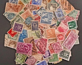 25g Vintage World Stamps Off Paper Kiloware Pre-1950 Interwar Unsortierte Mischung
