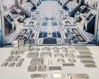 28mm Sci-Fi Greebles Kitbash Set: 42 pcs Cyberpunk Control Panels, Switches