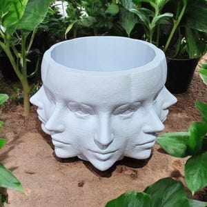 Polyface Pflanztopf mit 9 Gesichtern – 3D gedruckter Indoor-Pflanztopf – moderne Gesichtsvase in verschiedenen Größen – einzigartige Geschenkidee