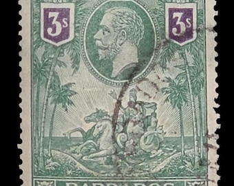 Barbade 1912 King George V 3/- SG180 Cat 140 d'occasion rare de grande valeur