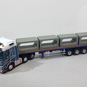 Confezione da 4 set di treni prefabbricati in calcestruzzo da 2,5x1,0 m, scala 00, scala 1:76