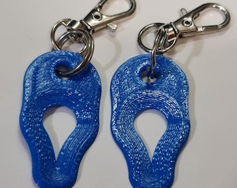 2 x Key Ring Tick Removal Tools Blue PLA Plastic Biodegradable, dog cat horse