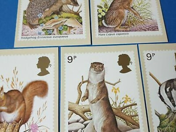 Set of 5 PHQ Stamp Postcards Set No.25 British Wildlife 1977 CF7 