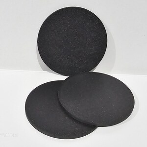 3pcs 70mm round small miniature model bases 3mm deep thick circular base, black