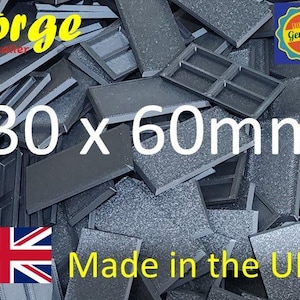 30 x 60mm Rectangle Wargaming Bases PLA Plastic for War gaming - Tabletop Games