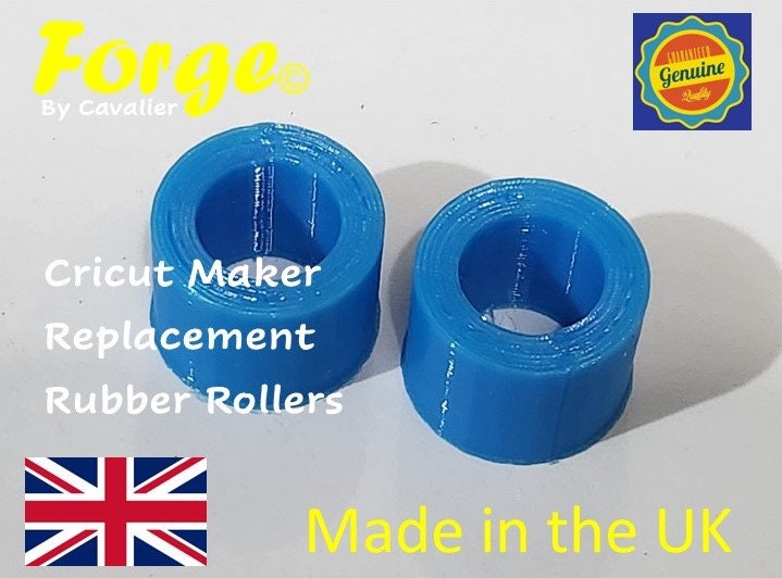 Pack of 2 Ice Blue Cricut Maker DIY Repair Replacement Spare Rubber Rollers  by Forge YD1B 