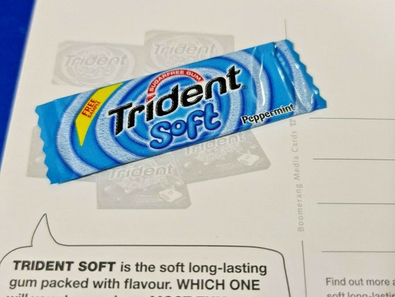 Chewing Gum Advertising Card With Sample Trident Soft Etsy