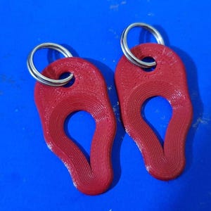 2 x Llavero con herramientas para eliminar garrapatas, color rojo rubí, plástico PLA biodegradable para perros, gatos y caballos