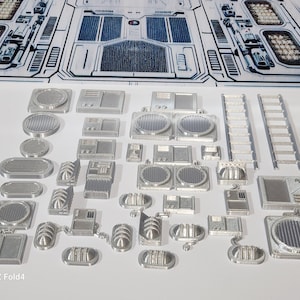 28mm Sci-Fi Greebles Kitbash Set 27 pcs Cyberpunk Control Panels Switches Lights