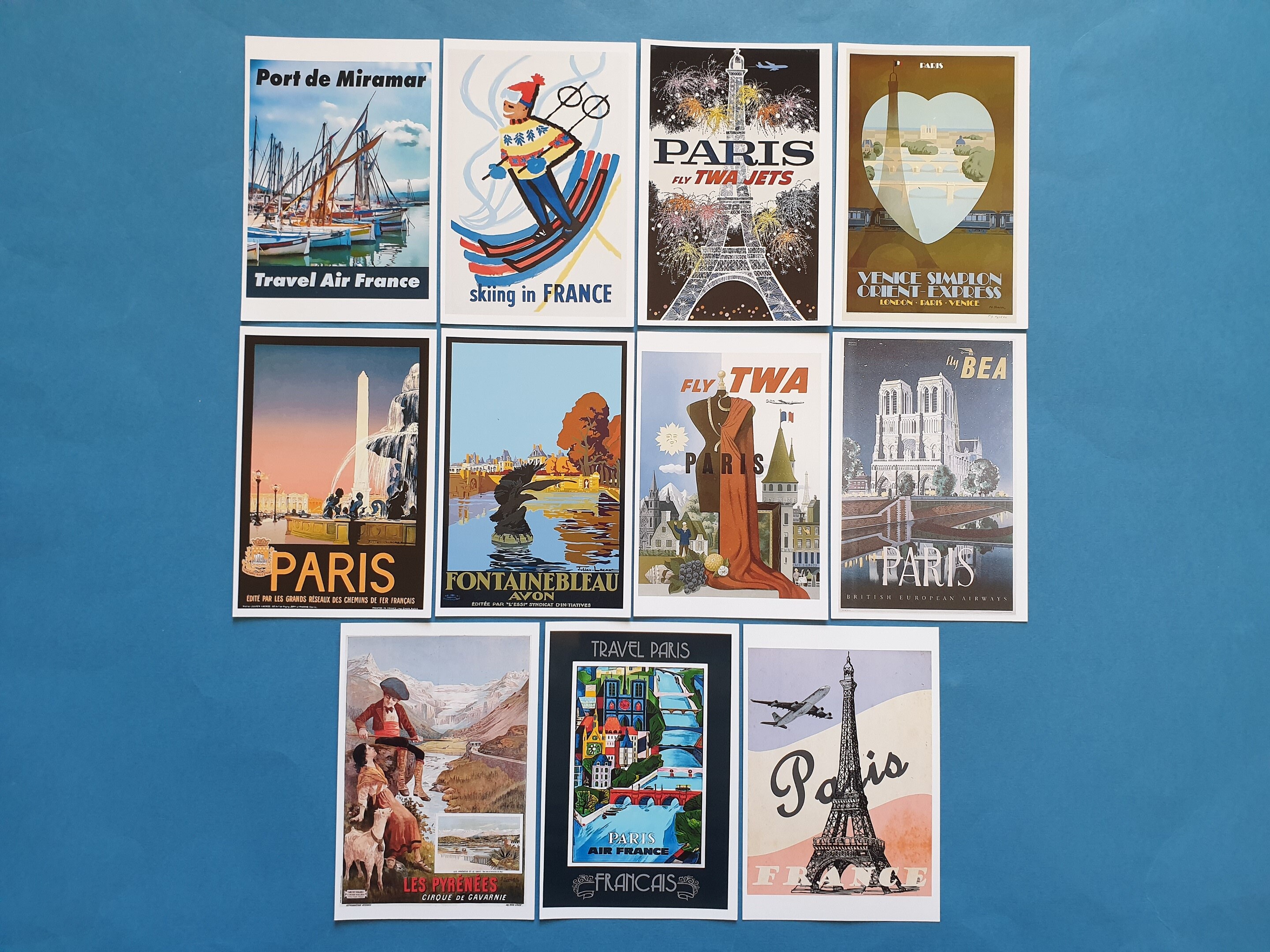 Postcards Set of 11 NEW Stunning France Paris Reproduction Etsy