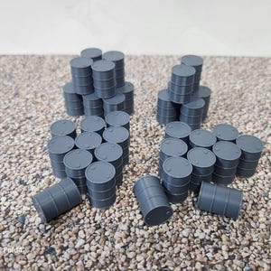 36 graue Öl Fässer Fässer 28 mm Maßstab War Games Gaming Gelände Cyberpunk
