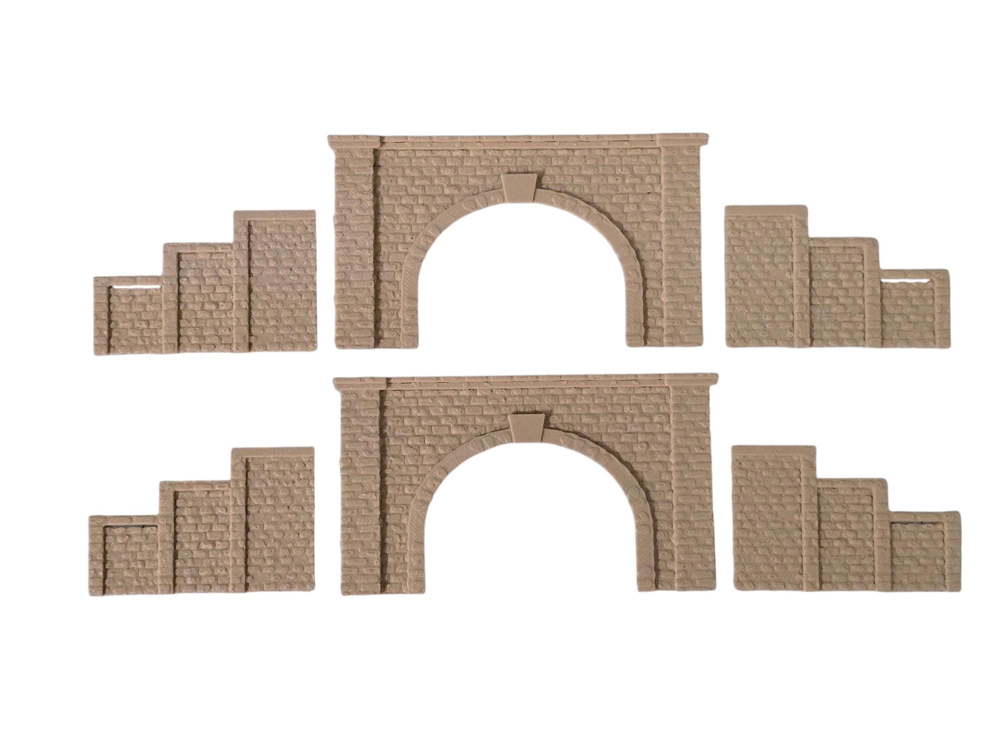 Z Gauge Tunnel Double Track Stone Portal with retaining walls Model Railway Train Layout 1:220 Scale