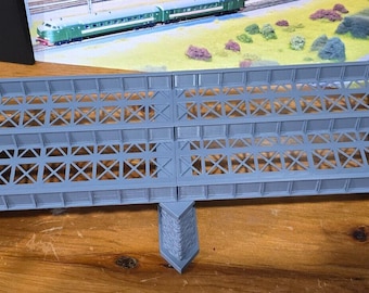 Spur Z Zweigleisige Trägerbrücke Modelleisenbahn Zuganlage 1:220
