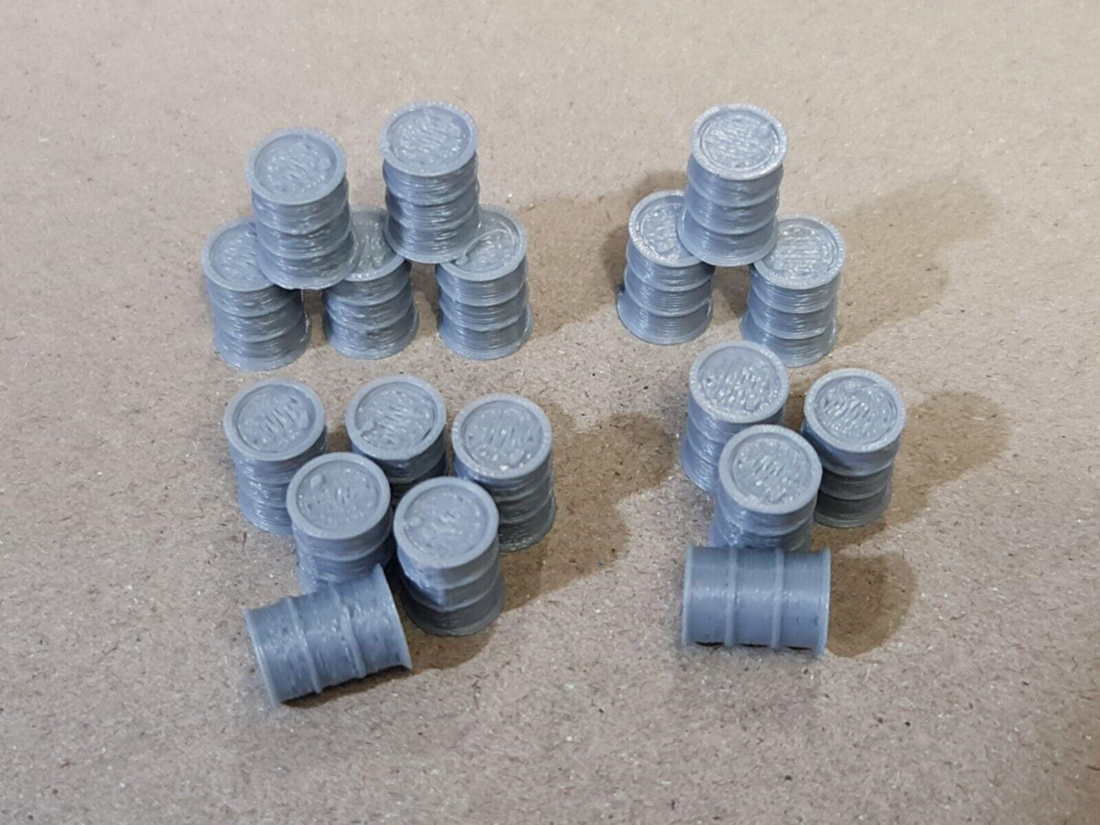 Oil Drum Barrels OO HO Gauge New White 1:76 Scale Models Train Railway