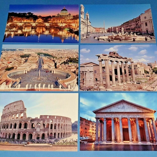 Set of 6 NEW Rome Postcards, Italy, Travel, Landscape, City, Italian 37M