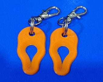 2 x Key Ring Tick Removal Tools Orange PLA Plastic Biodegradable, dog cat horse