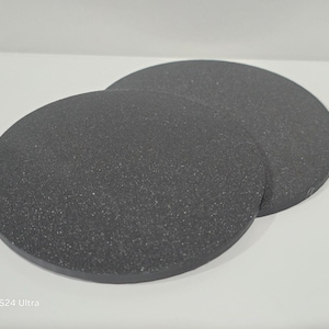 2pcs 90mm Round Small Miniature Model Bases 3mm Deep Thick Circular Base, Black