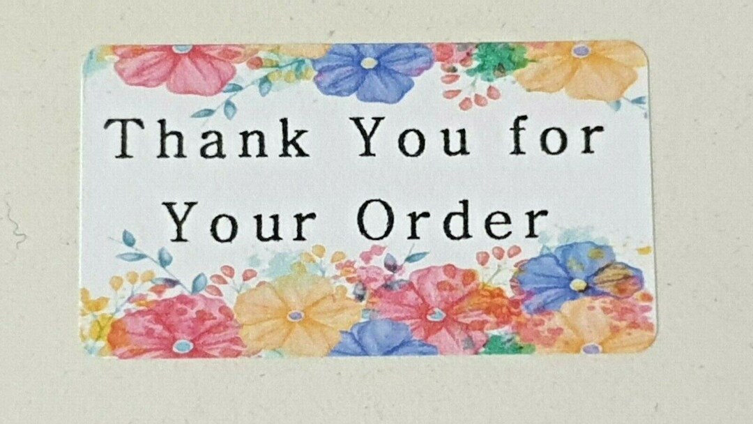 325x 'Thank You For Your Order' Floral Matte Labels/Stickers – Cavalier UK