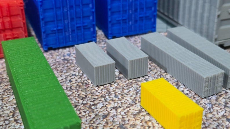Shipping Container Scale Model Shipping Containers 20ft 40ft All Scales O Oo N Z Gauge Model Railway ...