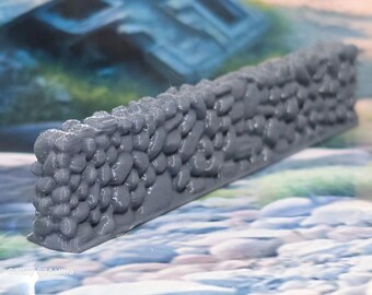 Muro de piedra gris sin pintar de 28 mm, 104 mm de corto, Bolt Action, para juegos de guerra de mesa.