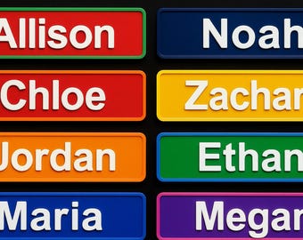 Personalised 3d printed name sign plaque – bedroom door or toy box