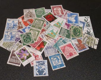 Vintage Deutsche Bundespost Briefmarken 25g Packung für Junk Journal Scrapbook Mail Art