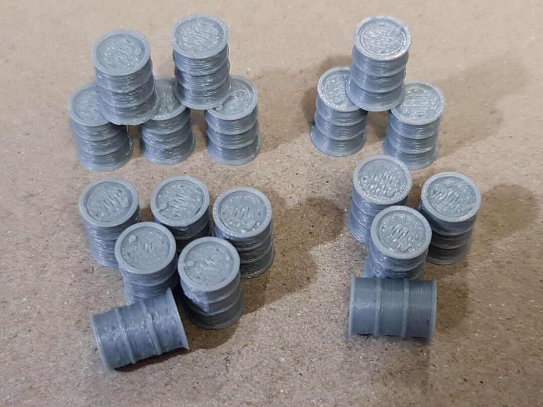Oil Drum Barrels OO HO Gauge New Silver 1:76 Scale Models Train Railway ...
