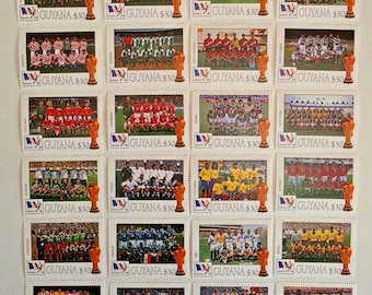 Guyana 1998 Frankreich '98 World Cup Komplett 32 Mannschaften Fußball Briefmarken MNH Set