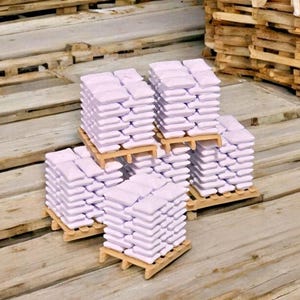 Pallets of white sacks wood pallet oo gauge 1:76 scale model railway (6 pack)