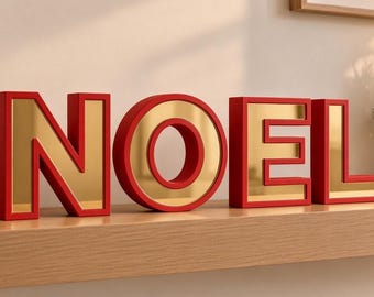 Christmas 3d letters noel joy ho ho ho mirror acrylic freestanding mantel sign