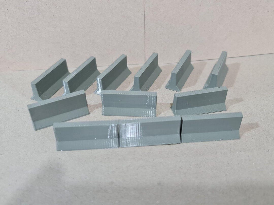 New 12 X Concrete Jersey Barriers O Gauge 1:50 Scale Models Train - Foto 6