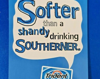 Chewing Gum Advertising Card With Sample Trident Soft Etsy India