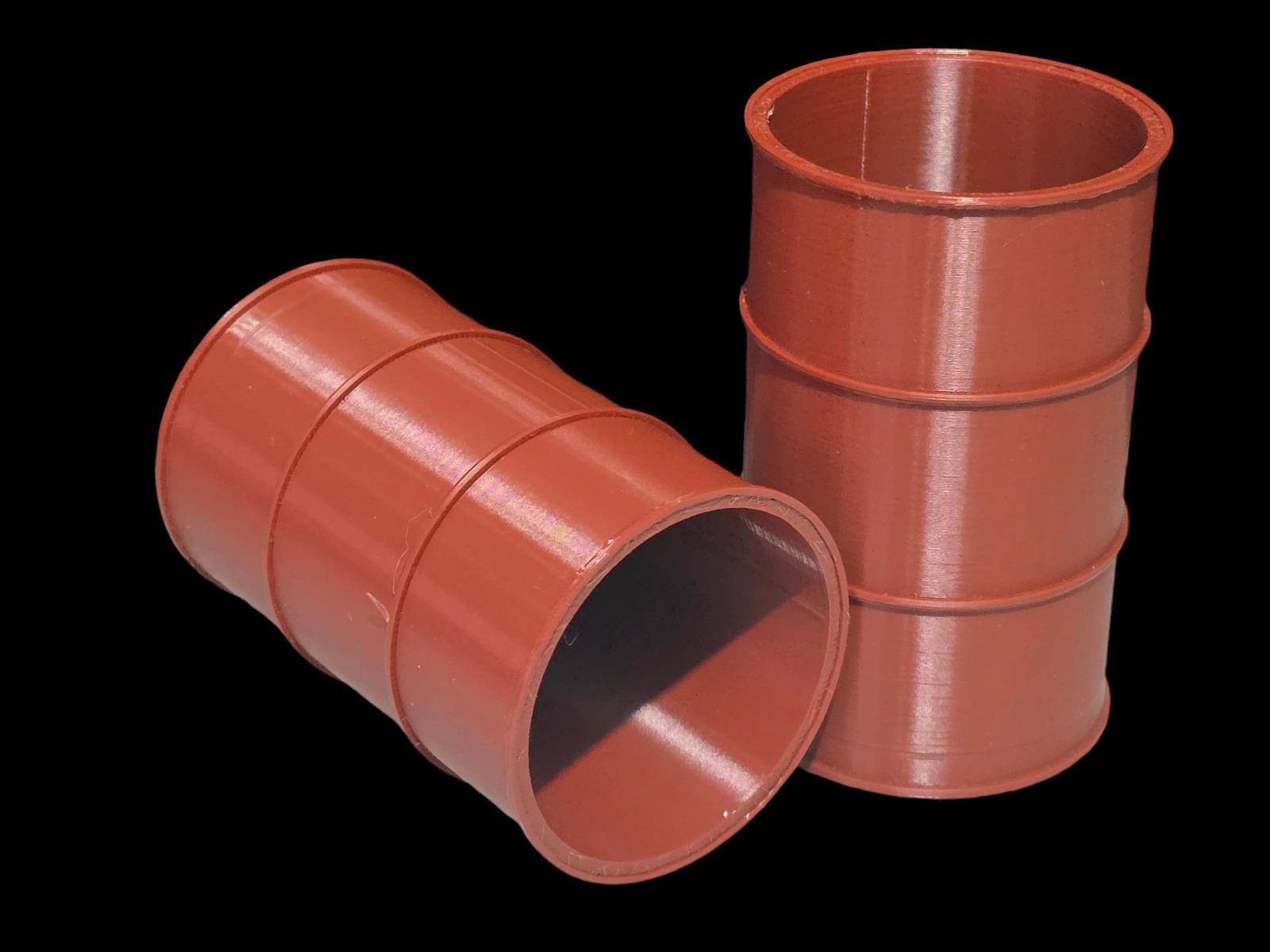 Ölfässer Fass leer 200L 55 Gallonen 1:12 Maßstab 1 Zoll Red Oxide Garden Eisenbahn