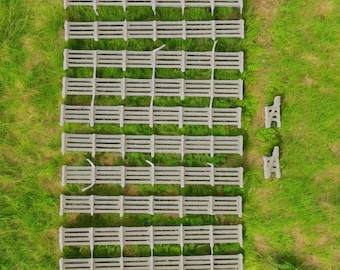 Fencing Railings Gates T Gauge New 10 Pack Wood 1:450 Scale Models Train Railway