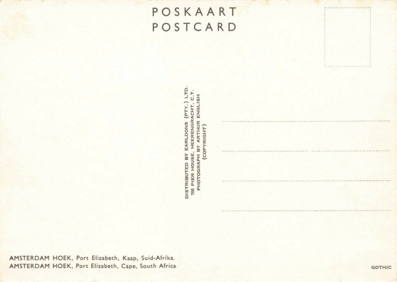 South Africa Postcard Amsterdam Hoek Cape JV0 Port Elizabeth