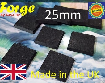 25mm Square Wargaming Bases Durable Plastic for War gaming - Tabletop Games