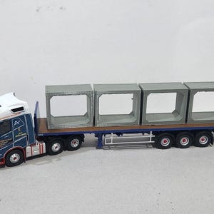 2.5x2.0 m 00ゲージ 1:76スケール プレキャストコンクリートカルバート列車セット 4個パック