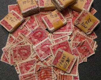 Vintage rote Briefmarken | Kanadischer König George V Admiral 1911-1925 WWI Era | Junk Journal Decoupage Collage Sammelalbum Bastelbedarf