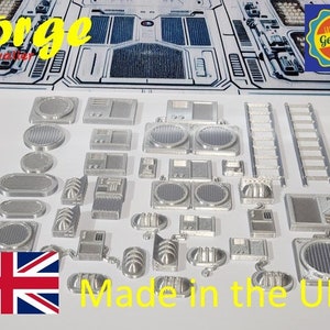 28mm Sci-Fi Greebles Kitbash Set 27 pcs Cyberpunk Control Panels Switches Lights